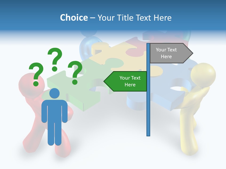 A Group Of People Standing Around A Puzzle Piece PowerPoint Template