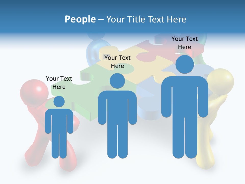 A Group Of People Standing Around A Puzzle Piece PowerPoint Template