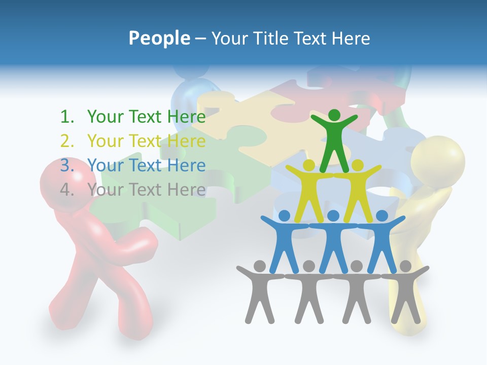 A Group Of People Standing Around A Puzzle Piece PowerPoint Template