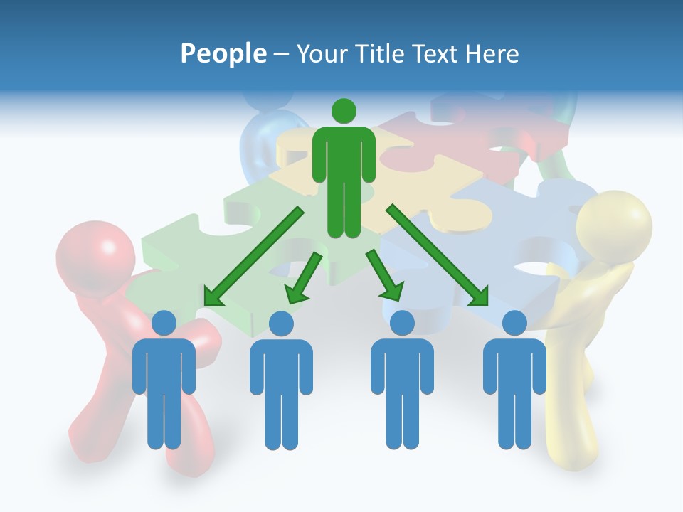 A Group Of People Standing Around A Puzzle Piece PowerPoint Template