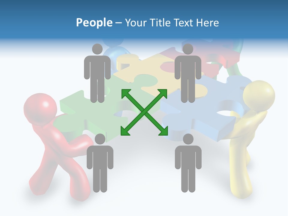 A Group Of People Standing Around A Puzzle Piece PowerPoint Template