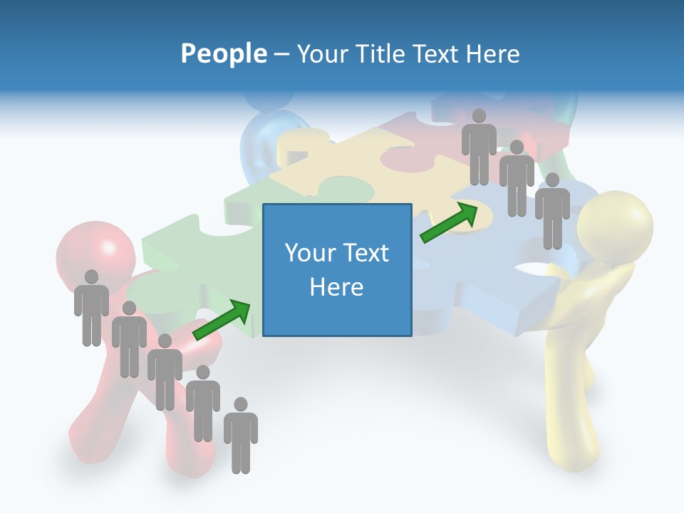 A Group Of People Standing Around A Puzzle Piece PowerPoint Template