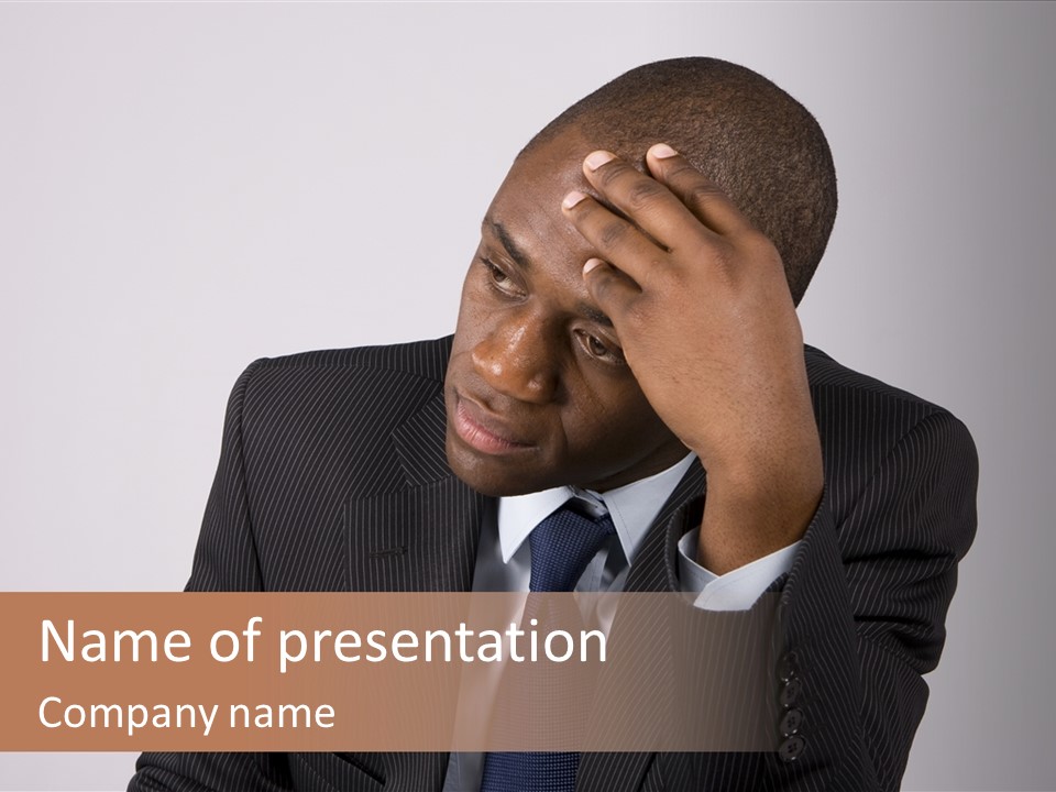 Men Headache White PowerPoint Template