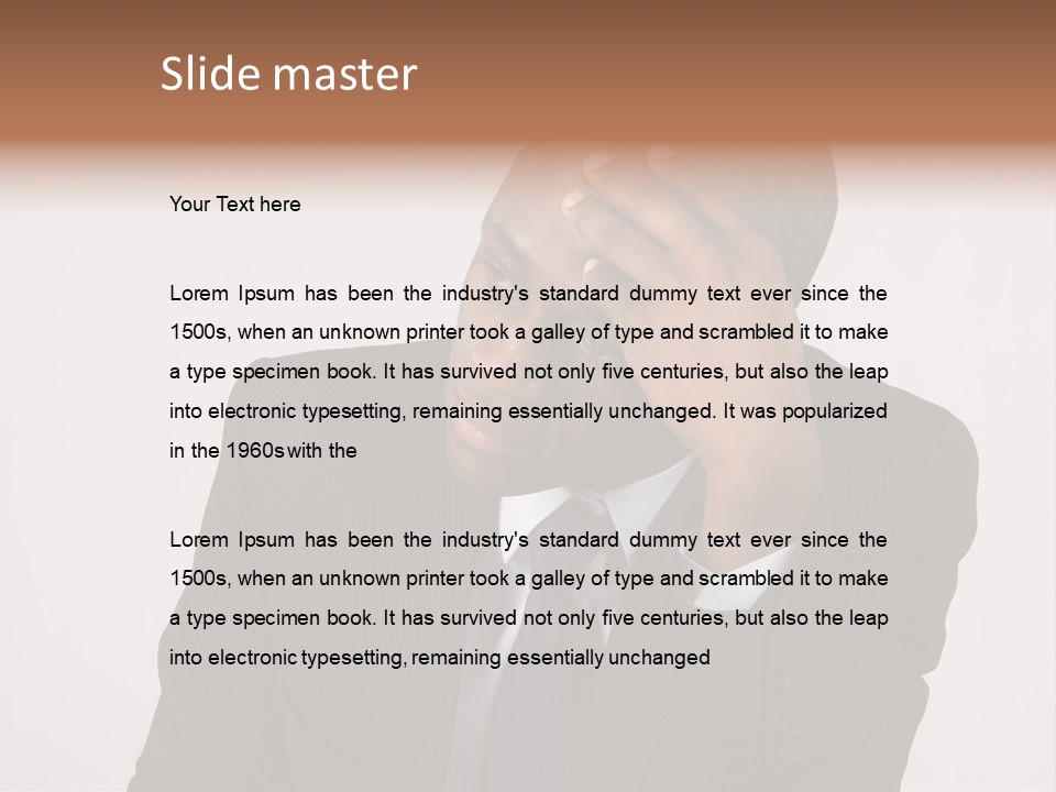 Men Headache White PowerPoint Template