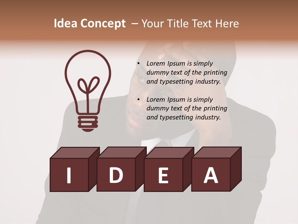 Men Headache White PowerPoint Template