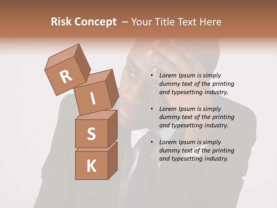 Men Headache White PowerPoint Template