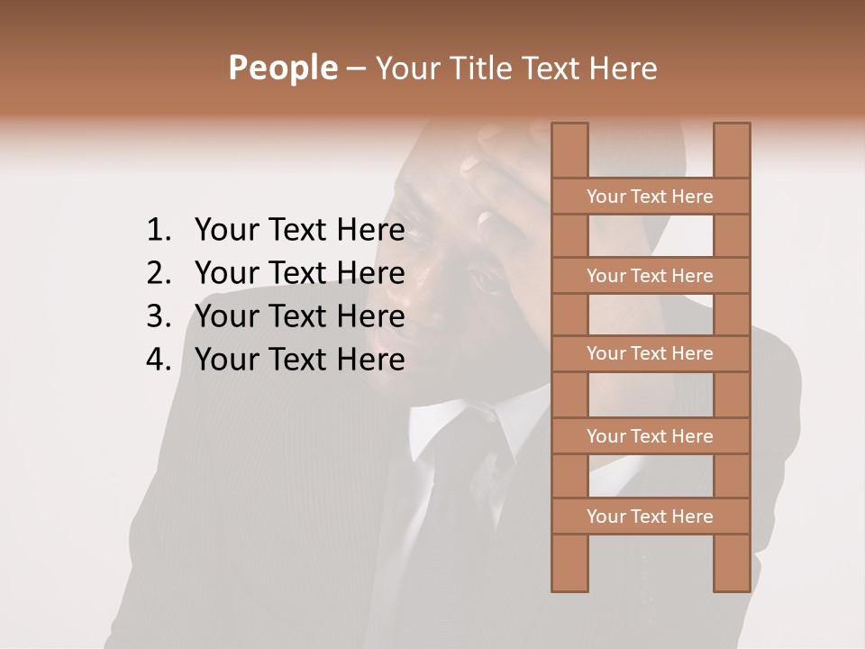 Men Headache White PowerPoint Template