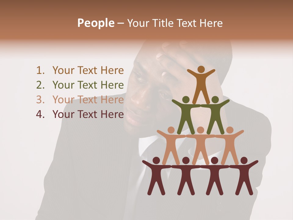 Men Headache White PowerPoint Template