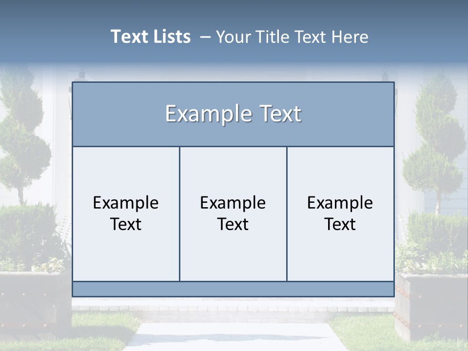 A White House With Potted Plants And A White Door PowerPoint Template