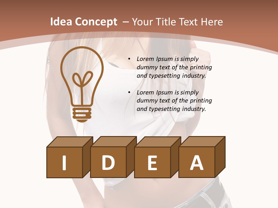 Long Elegance Girl PowerPoint Template