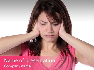 Young Tinnitus Adolescent PowerPoint Template