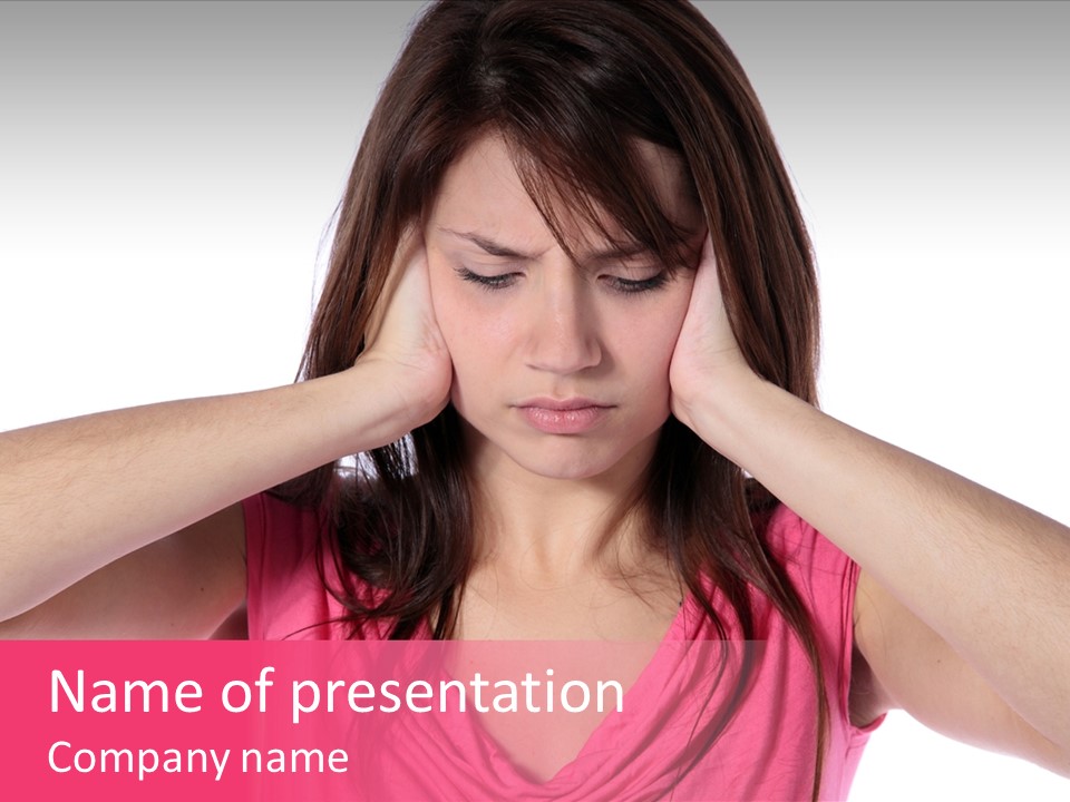 Young Tinnitus Adolescent PowerPoint Template