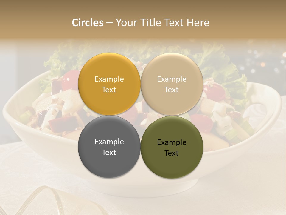 A White Bowl Filled With A Salad On Top Of A Table PowerPoint Template