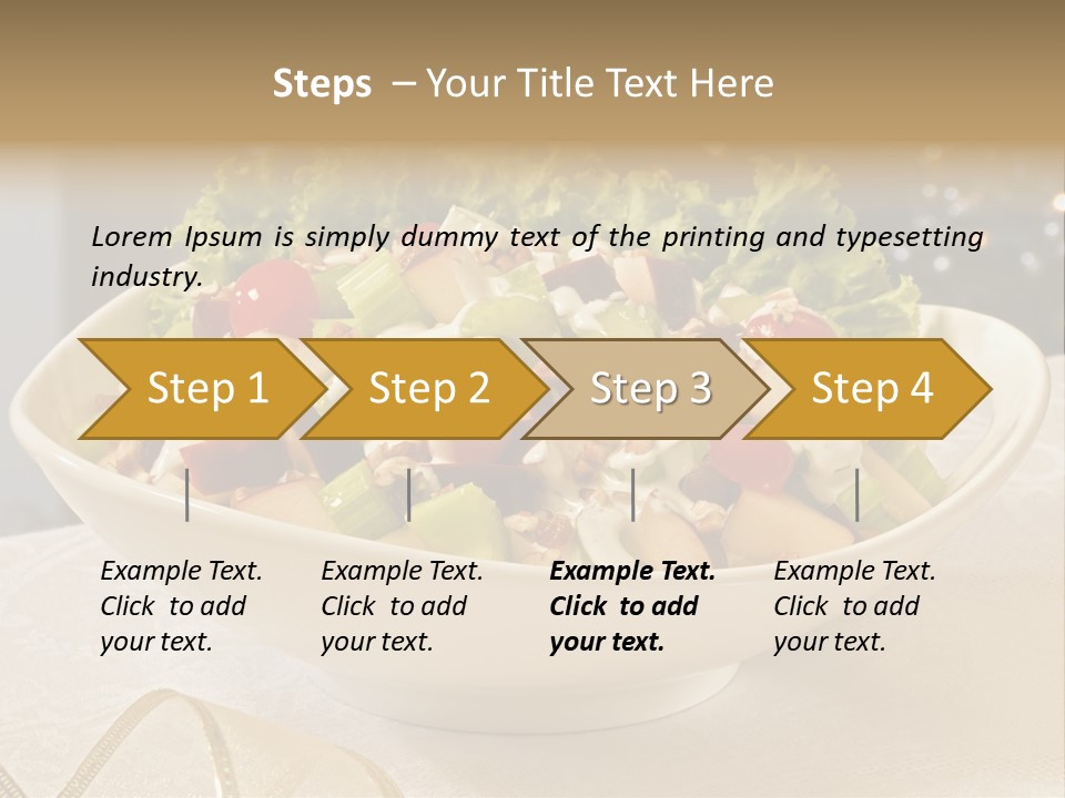 A White Bowl Filled With A Salad On Top Of A Table PowerPoint Template