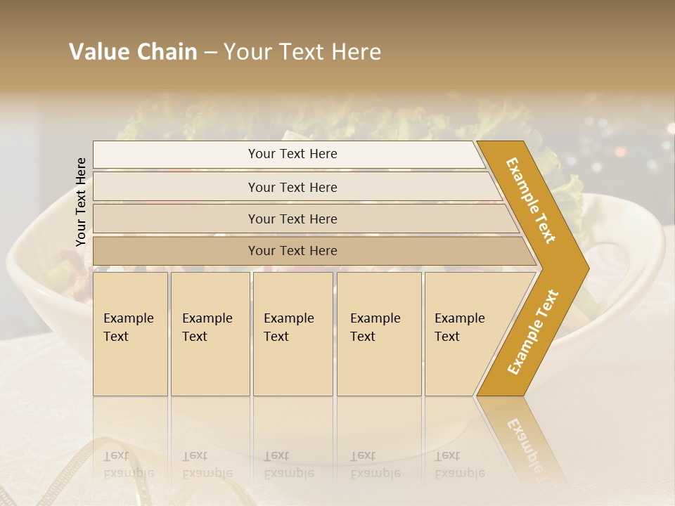A White Bowl Filled With A Salad On Top Of A Table PowerPoint Template
