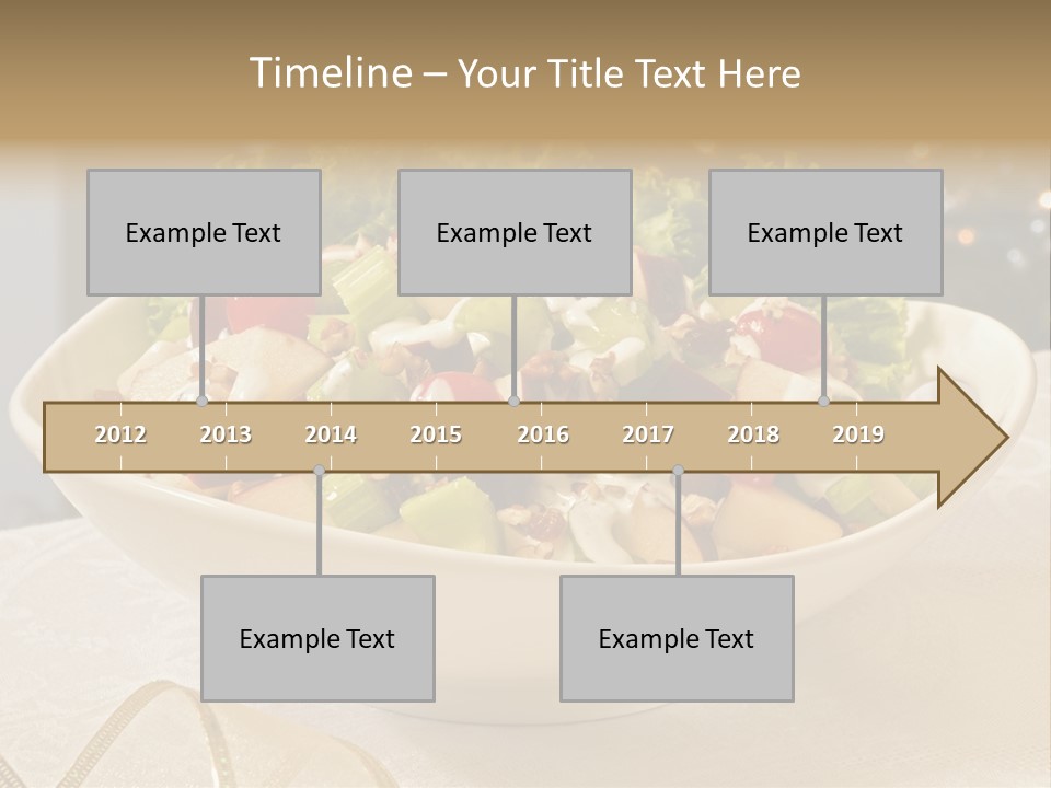 A White Bowl Filled With A Salad On Top Of A Table PowerPoint Template