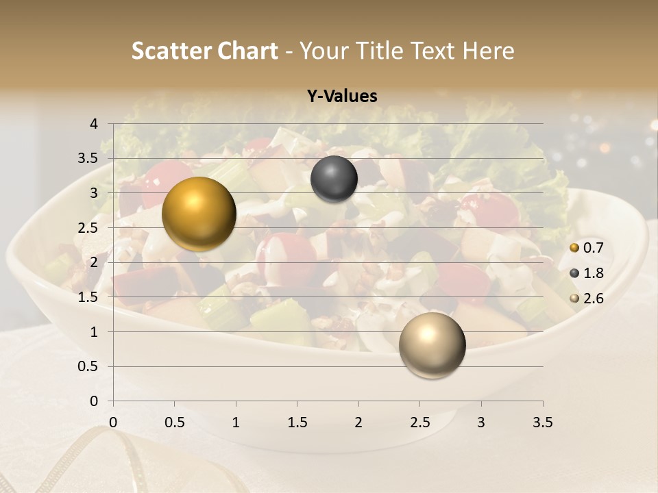 A White Bowl Filled With A Salad On Top Of A Table PowerPoint Template