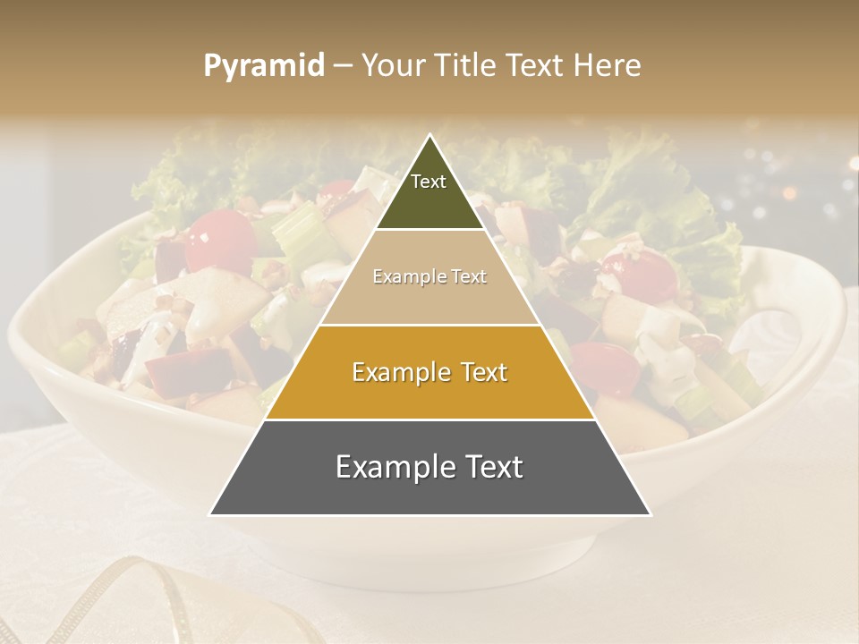A White Bowl Filled With A Salad On Top Of A Table PowerPoint Template