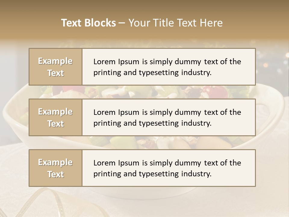A White Bowl Filled With A Salad On Top Of A Table PowerPoint Template