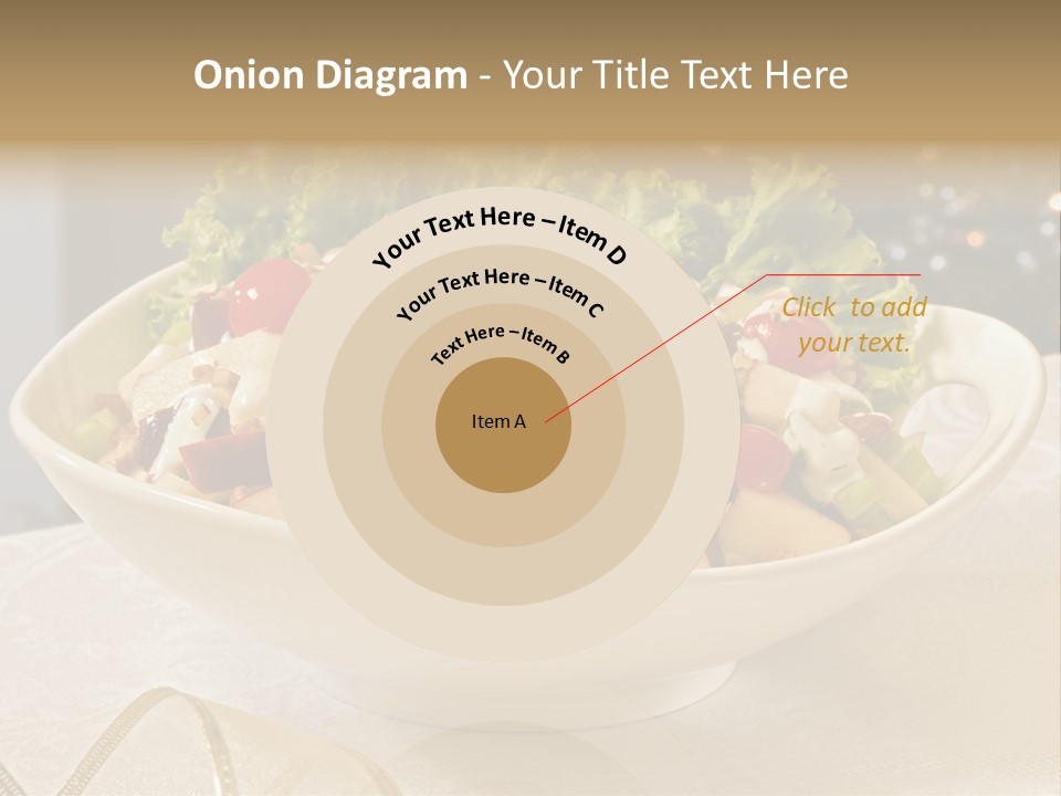 A White Bowl Filled With A Salad On Top Of A Table PowerPoint Template