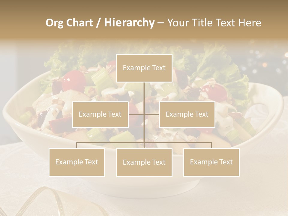A White Bowl Filled With A Salad On Top Of A Table PowerPoint Template