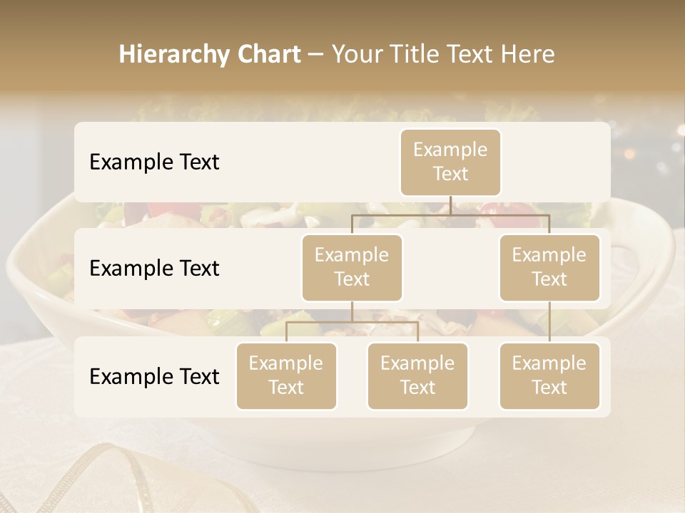 A White Bowl Filled With A Salad On Top Of A Table PowerPoint Template