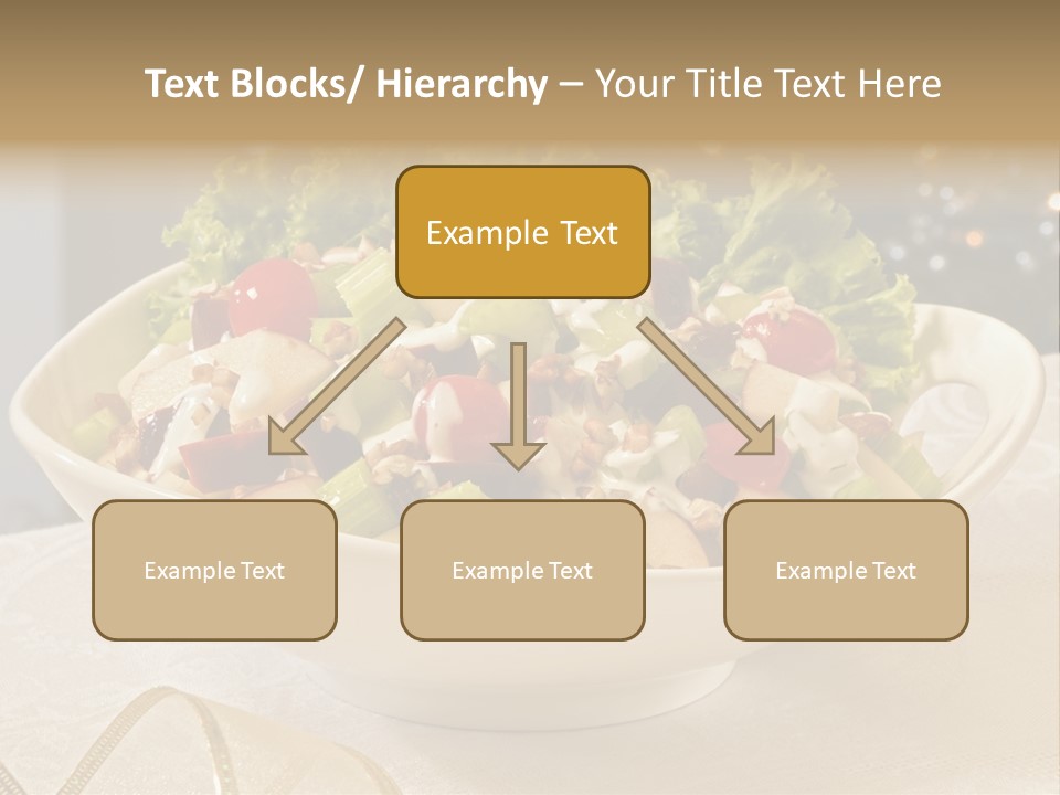 A White Bowl Filled With A Salad On Top Of A Table PowerPoint Template