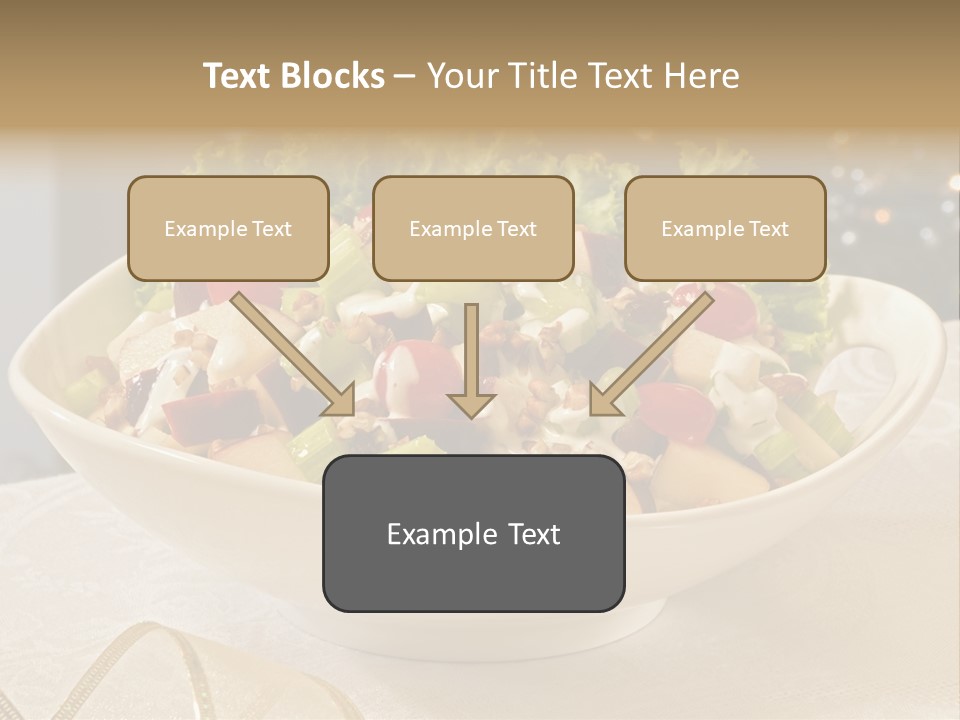 A White Bowl Filled With A Salad On Top Of A Table PowerPoint Template