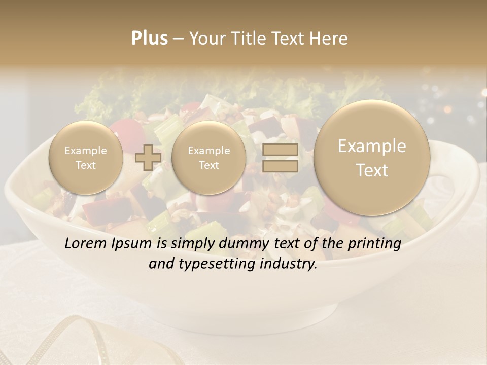 A White Bowl Filled With A Salad On Top Of A Table PowerPoint Template