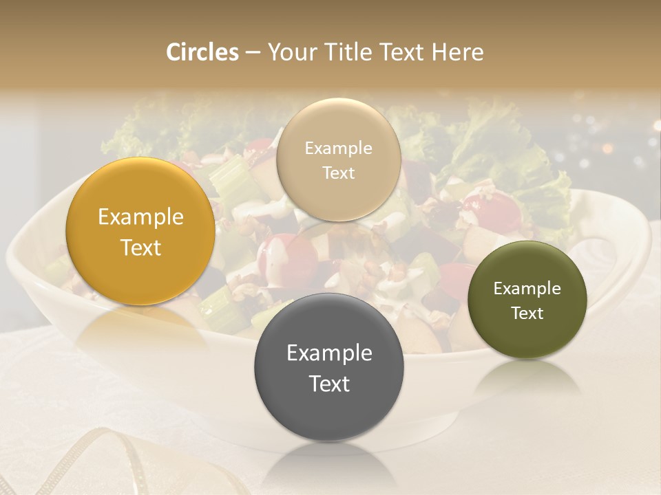 A White Bowl Filled With A Salad On Top Of A Table PowerPoint Template
