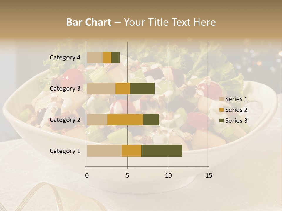 A White Bowl Filled With A Salad On Top Of A Table PowerPoint Template