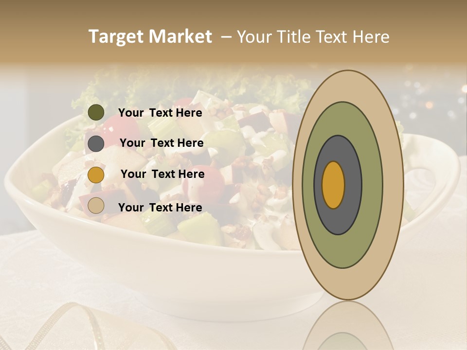 A White Bowl Filled With A Salad On Top Of A Table PowerPoint Template