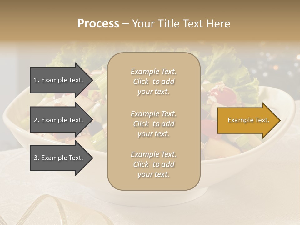 A White Bowl Filled With A Salad On Top Of A Table PowerPoint Template