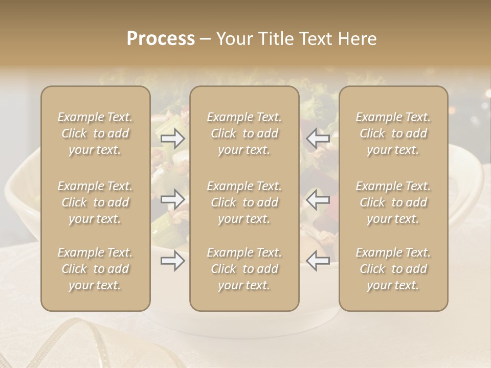 A White Bowl Filled With A Salad On Top Of A Table PowerPoint Template