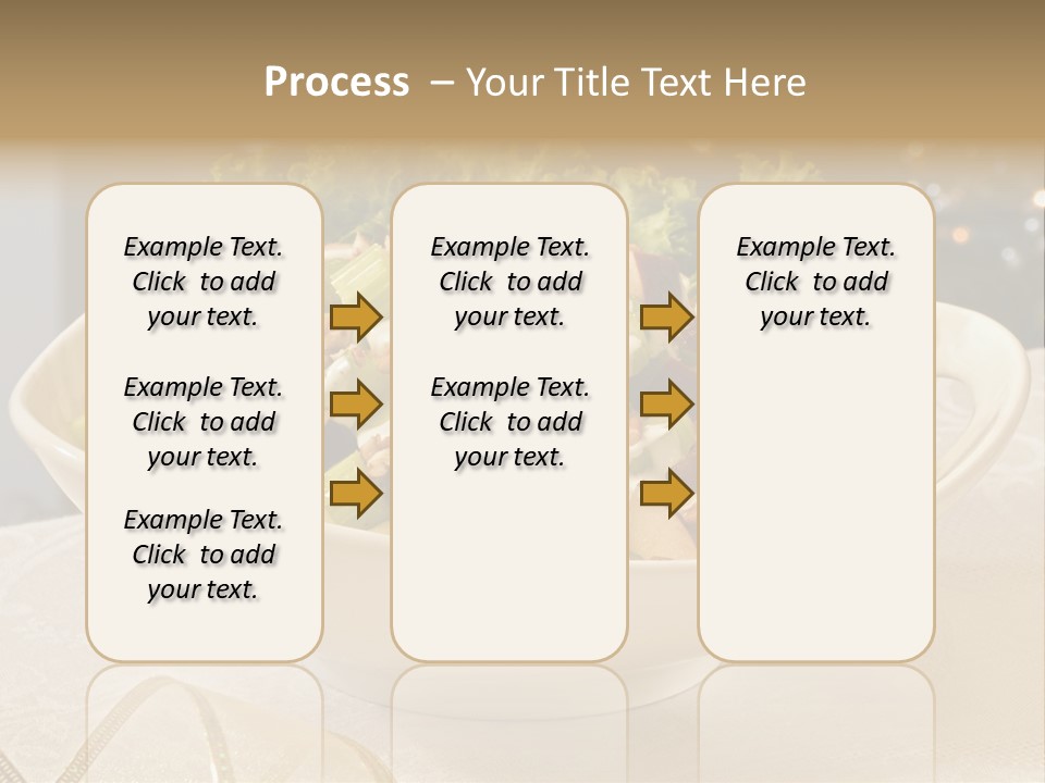 A White Bowl Filled With A Salad On Top Of A Table PowerPoint Template