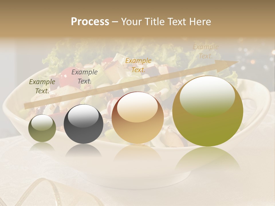 A White Bowl Filled With A Salad On Top Of A Table PowerPoint Template