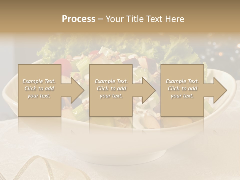 A White Bowl Filled With A Salad On Top Of A Table PowerPoint Template