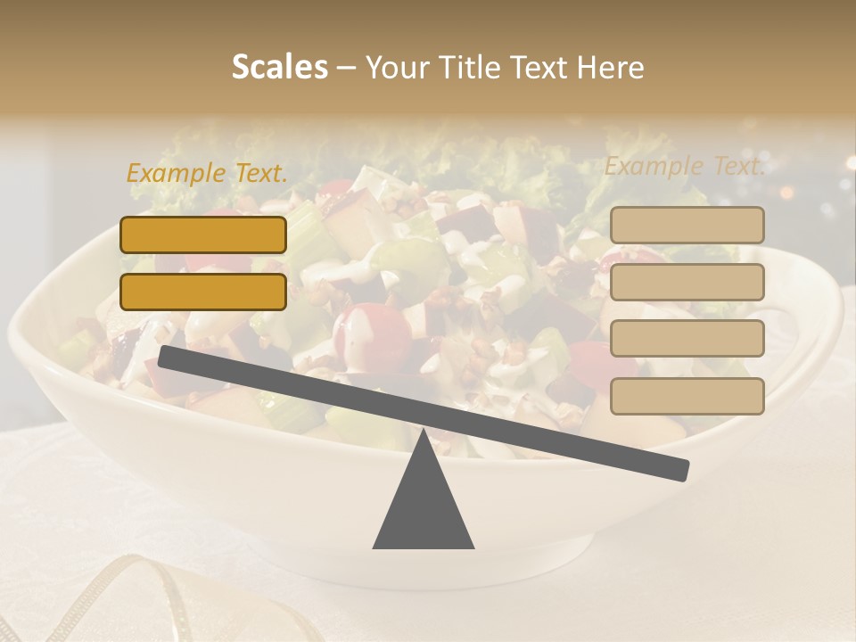 A White Bowl Filled With A Salad On Top Of A Table PowerPoint Template