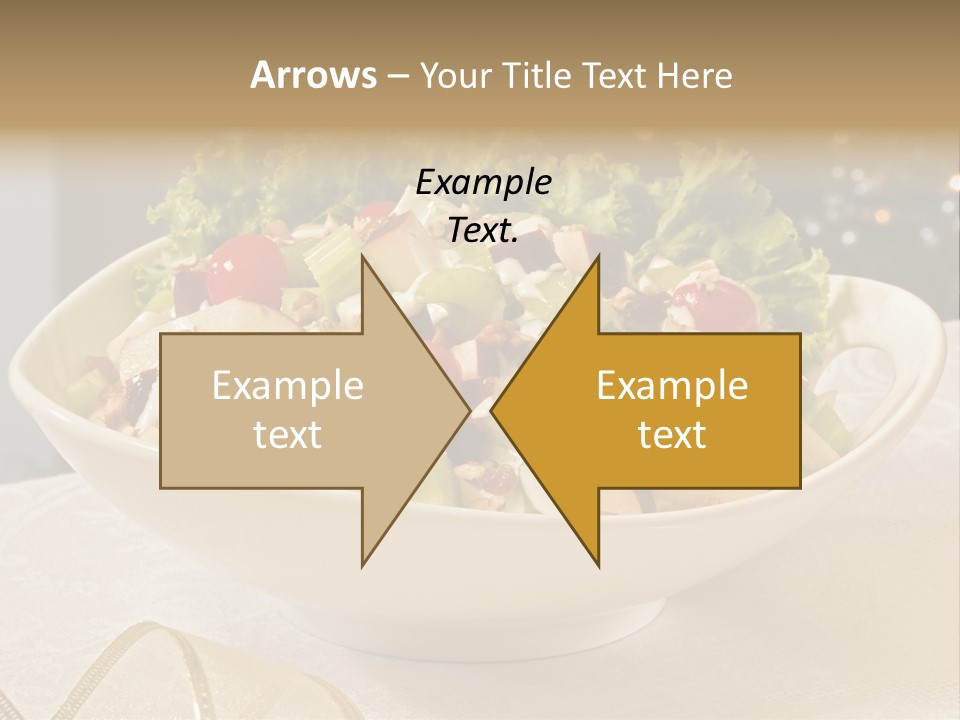 A White Bowl Filled With A Salad On Top Of A Table PowerPoint Template