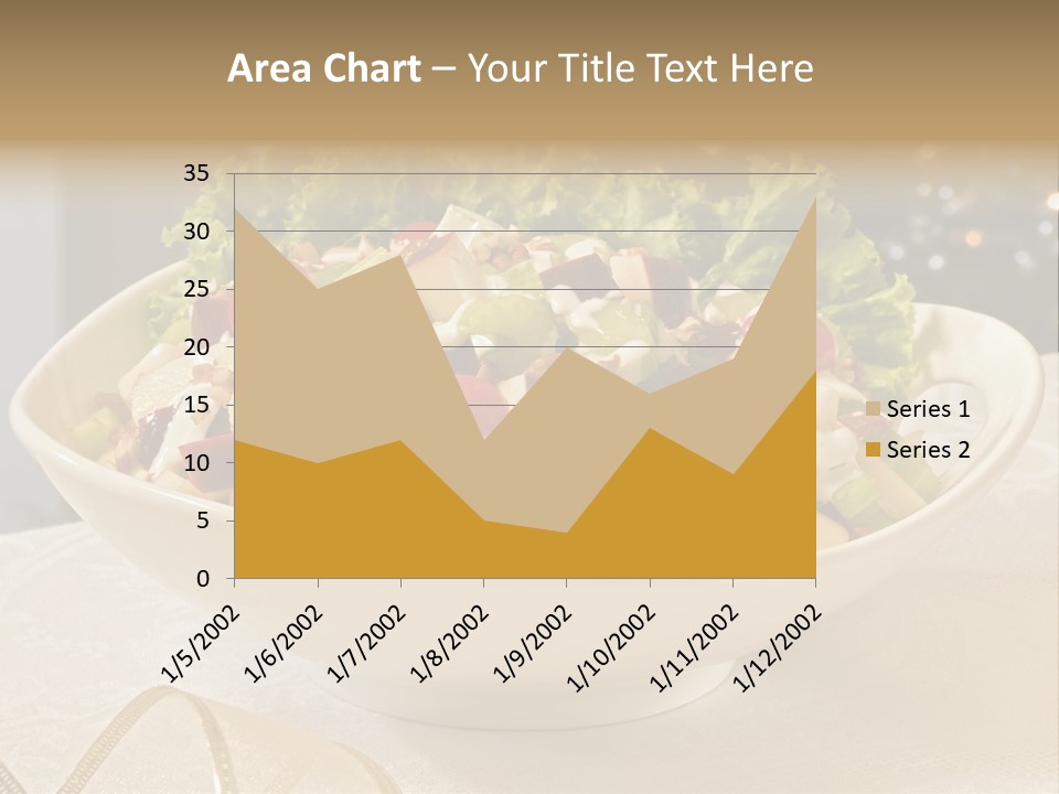 A White Bowl Filled With A Salad On Top Of A Table PowerPoint Template