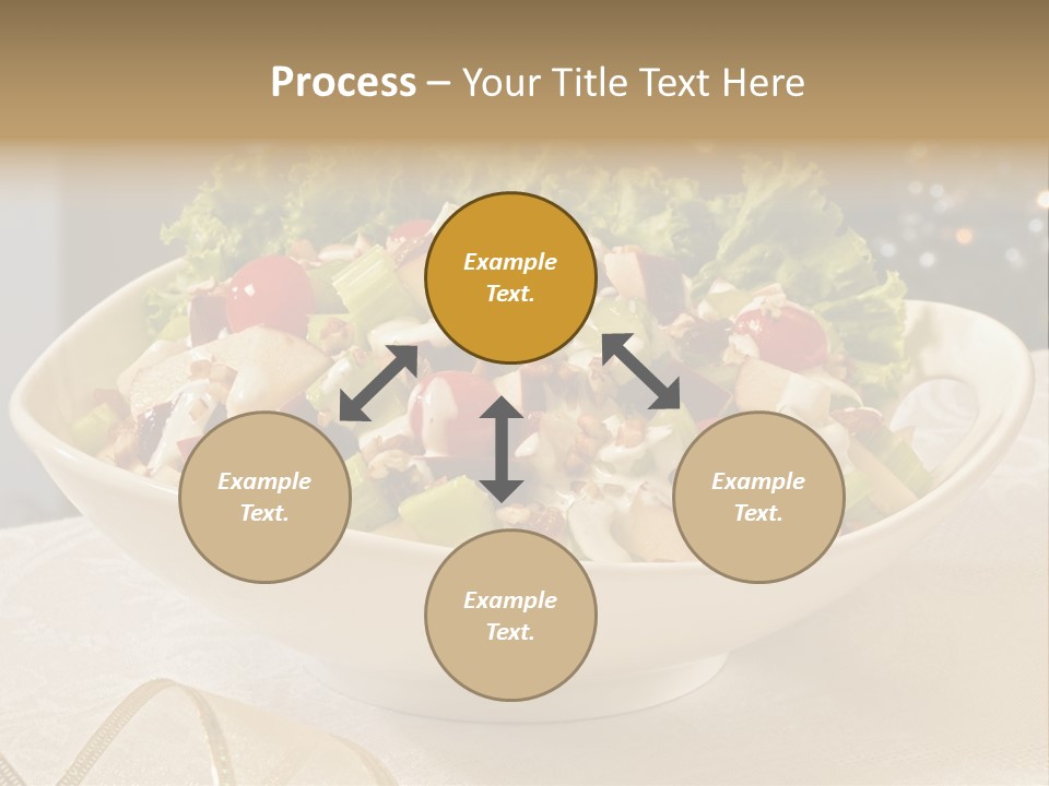 A White Bowl Filled With A Salad On Top Of A Table PowerPoint Template