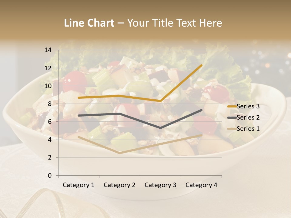 A White Bowl Filled With A Salad On Top Of A Table PowerPoint Template