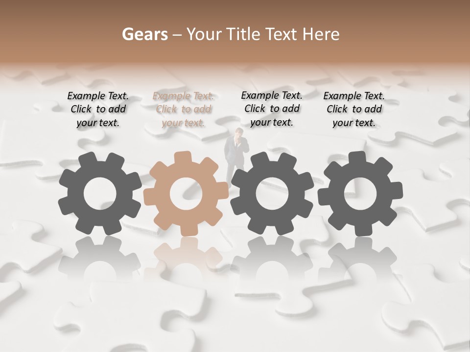 Businessmen Examine Thinking PowerPoint Template