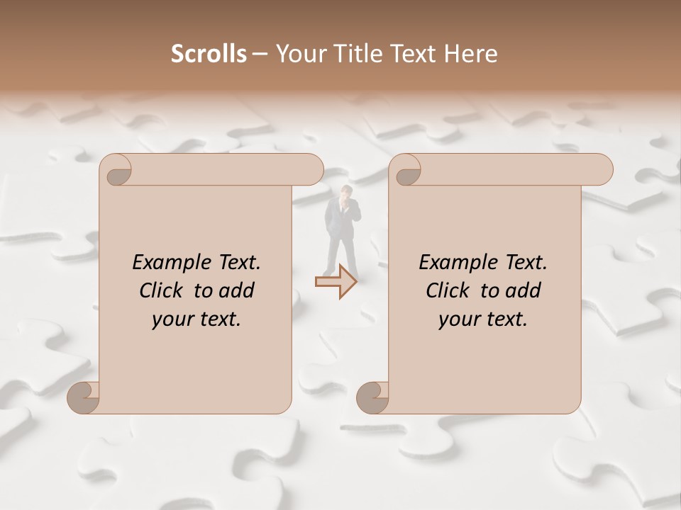 Businessmen Examine Thinking PowerPoint Template