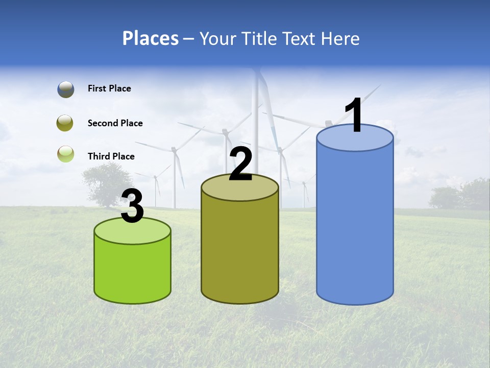 A Green Field With Wind Turbines In The Background PowerPoint Template