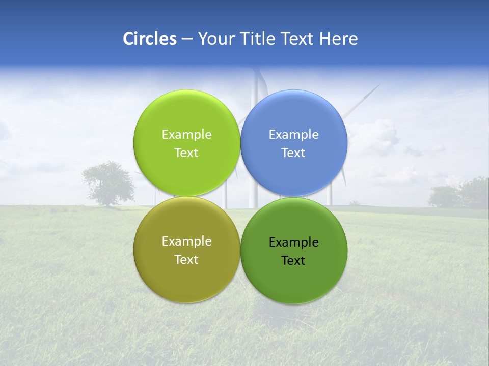 A Green Field With Wind Turbines In The Background PowerPoint Template