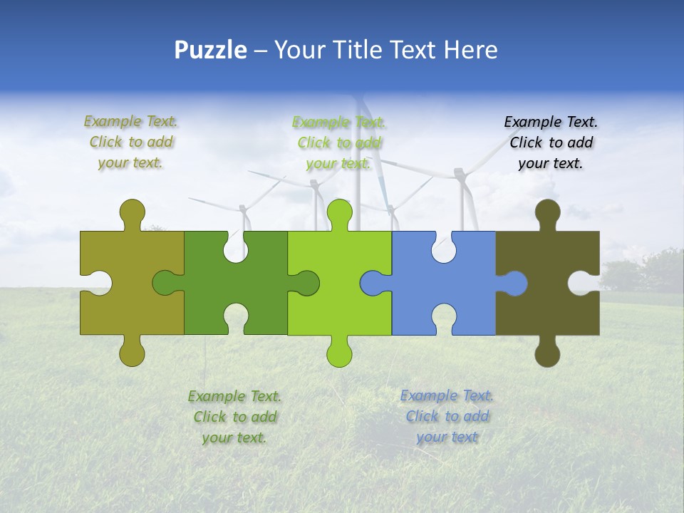 A Green Field With Wind Turbines In The Background PowerPoint Template