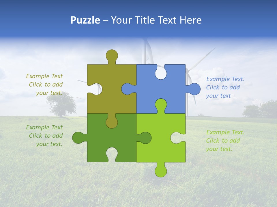 A Green Field With Wind Turbines In The Background PowerPoint Template