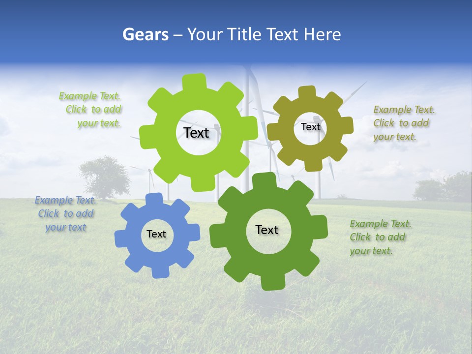 A Green Field With Wind Turbines In The Background PowerPoint Template