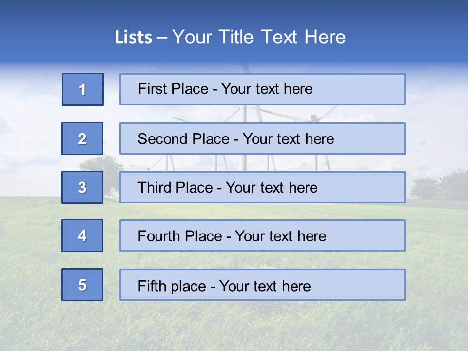 A Green Field With Wind Turbines In The Background PowerPoint Template